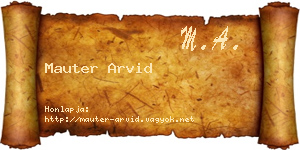 Mauter Arvid névjegykártya
